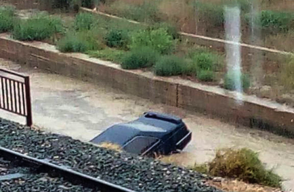 Aparatosas inundaciones en Alhama, sin daos de consideracin